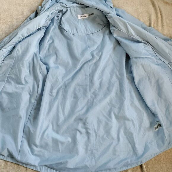 Calvin Klein Baby Blue Drawstring-Waist Utility Windbreaker Jacket Sz L - Picture 12 of 14